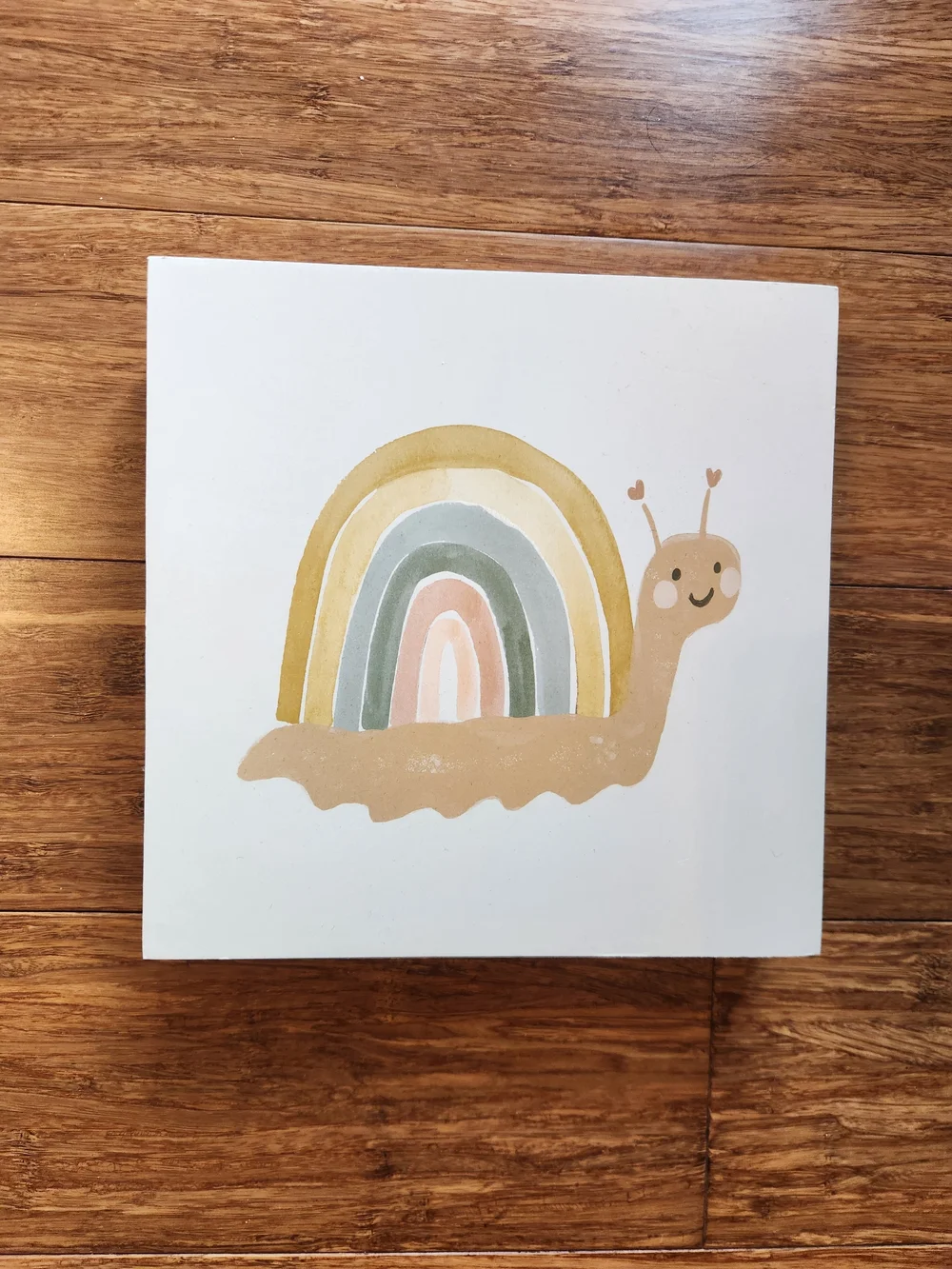 Snail Rainbow Small Wall Art Print - Neutral Pastel Nursery Decor Baby Gift
